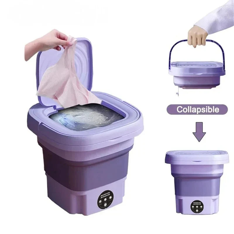 Portable Foldable Washing Machine Mini Laundry Washer with Spin Dryer